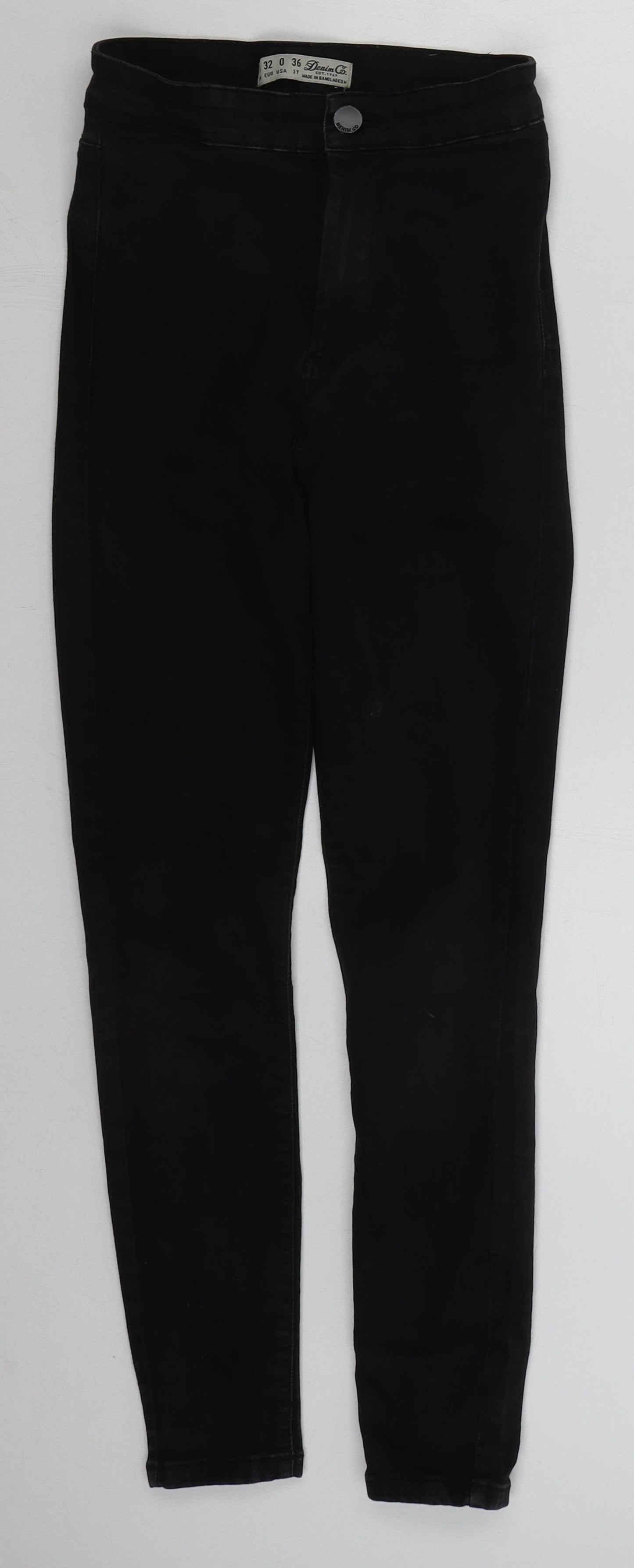 Denim Co Womens Black  Cotton Skinny Jeans Size 4 L23 in Regular Button