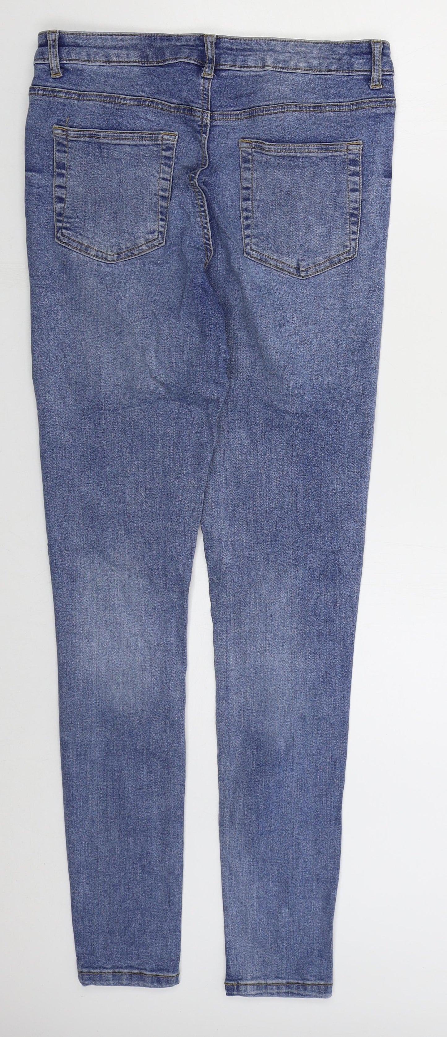 Denim Co Womens Blue  Cotton Skinny Jeans Size 14 L30 in Regular Button