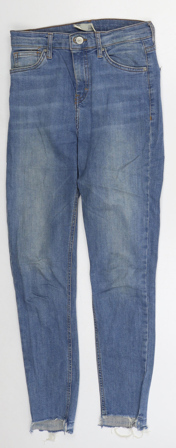 Topshop Womens Black Cotton Skinny Jeans Size 26 in L26 in Regular Button