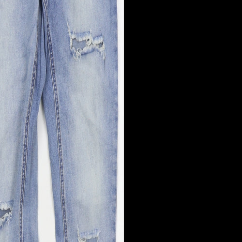 Missguided Womens Blue  Cotton Skinny Jeans Size 6 L26 in Regular Button