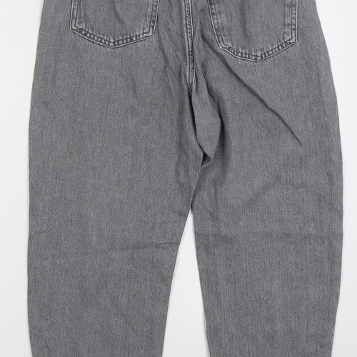 Zara Womens Grey  Cotton Mom Jeans Size 6 L24 in Regular Button