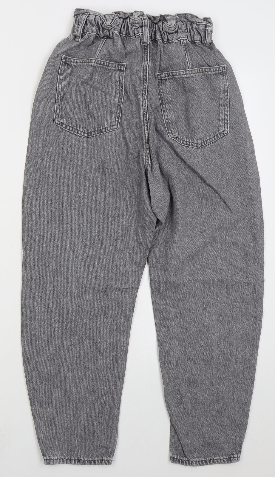 Zara Womens Grey  Cotton Mom Jeans Size 6 L24 in Regular Button