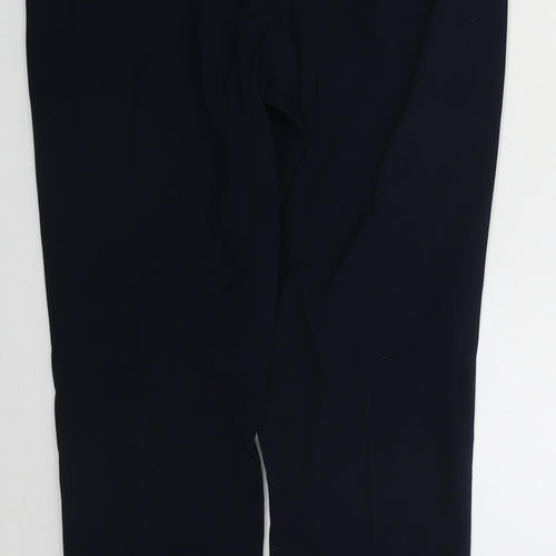 Marks and Spencer Womens Blue  Polyester Trousers  Size 10 L27 in Regular Hook & Eye
