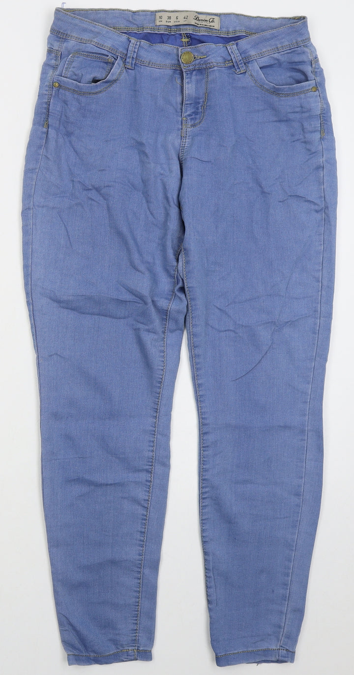 Denim Co Womens Blue Cotton Jegging Jeans Size 10 L29 in Regular Button