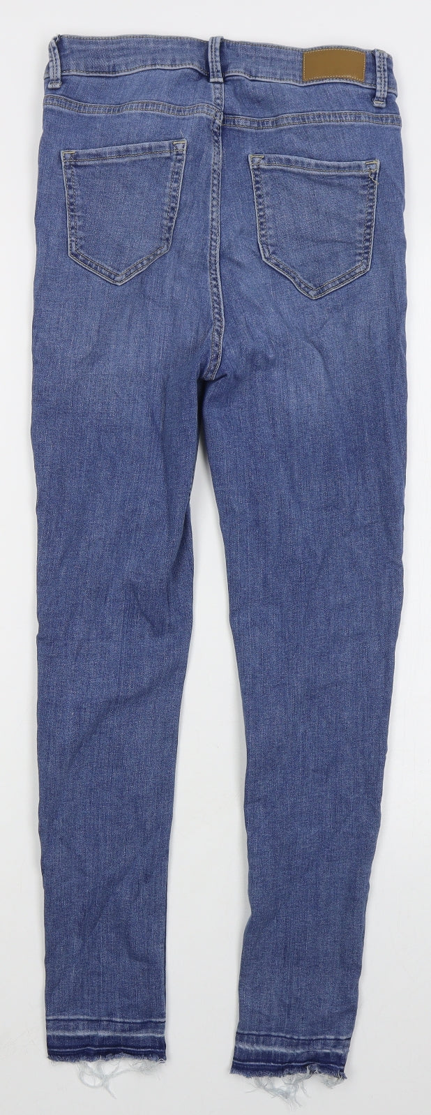 Marks and Spencer Womens Blue  Cotton Skinny Jeans Size 26 in L27 in Regular Button