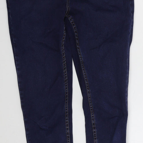 New Look Womens Blue  Cotton Skinny Jeans Size 10 L25 in Regular Button