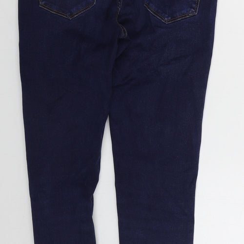 New Look Womens Blue  Cotton Skinny Jeans Size 10 L25 in Regular Button