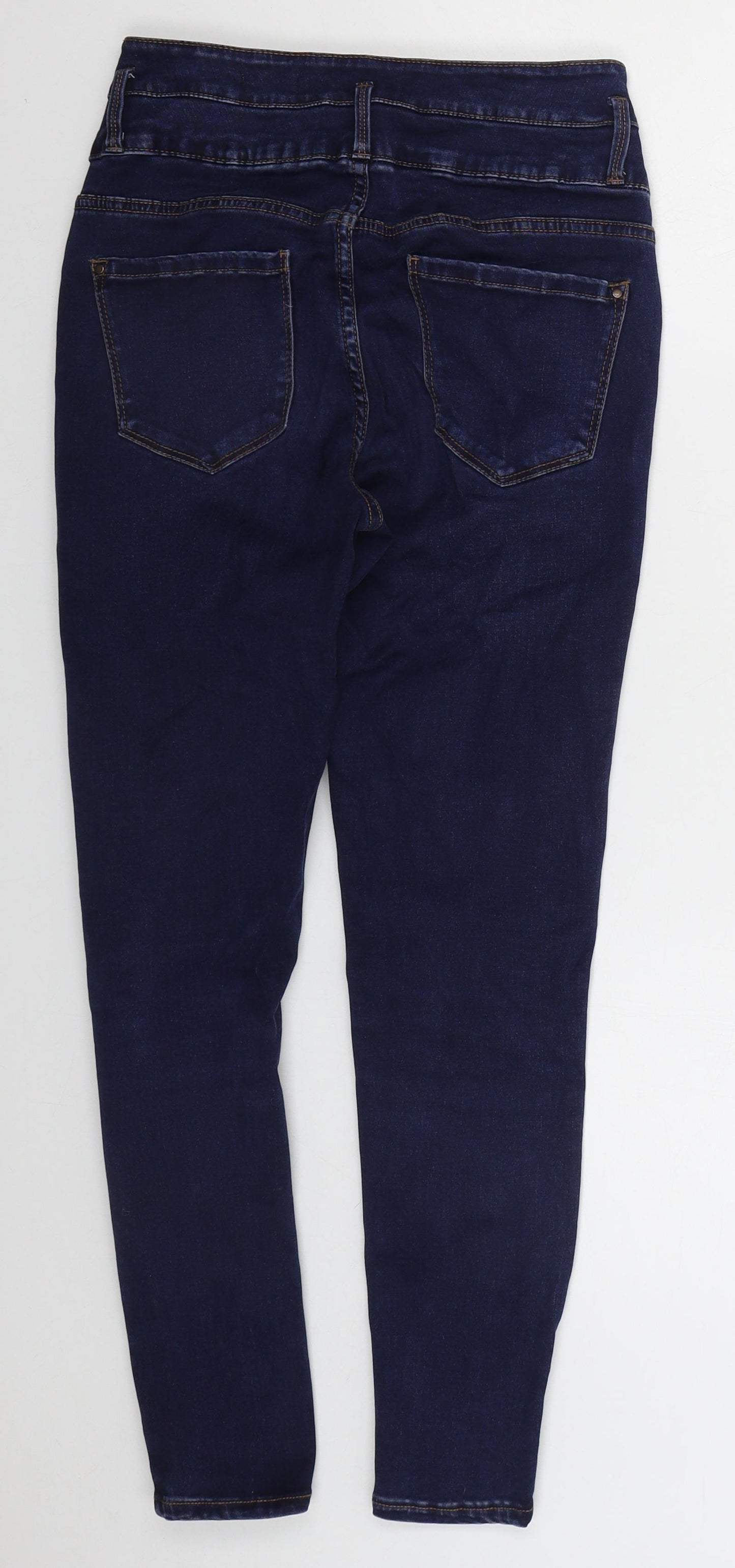 New Look Womens Blue  Cotton Skinny Jeans Size 10 L25 in Regular Button