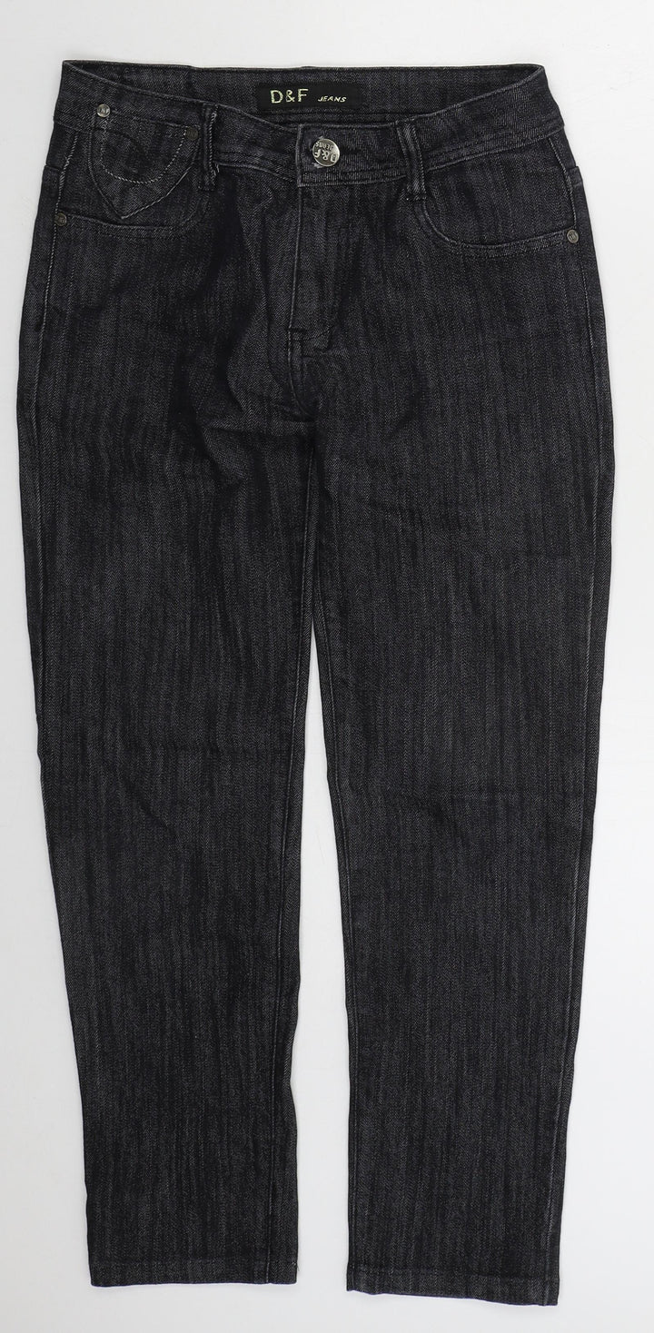 D&F Womens Black Cotton Skinny Jeans Size 10 L26 in Regular Button
