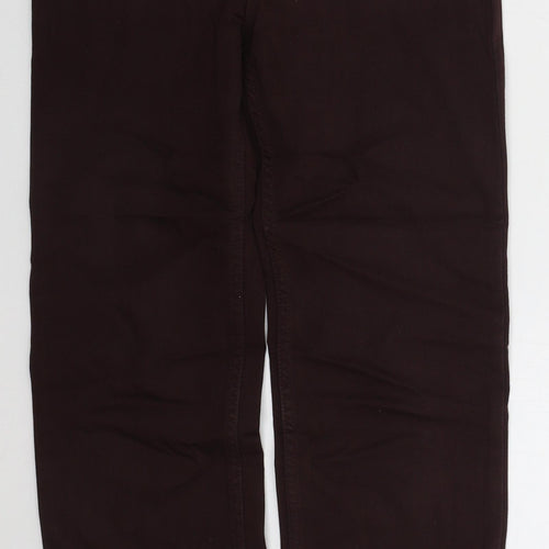 Marks and Spencer Womens Brown  Cotton Straight Jeans Size 8 L27 in Regular Button