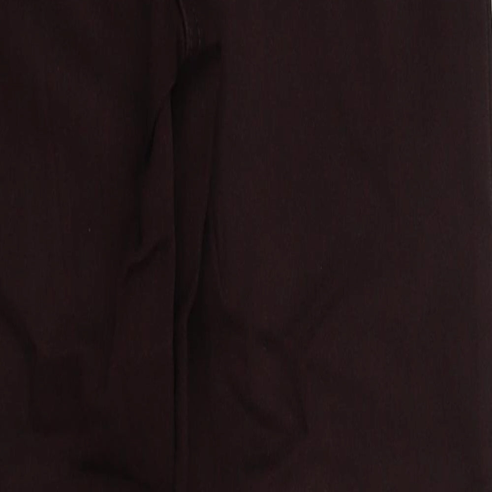 Marks and Spencer Womens Brown  Cotton Straight Jeans Size 8 L27 in Regular Button