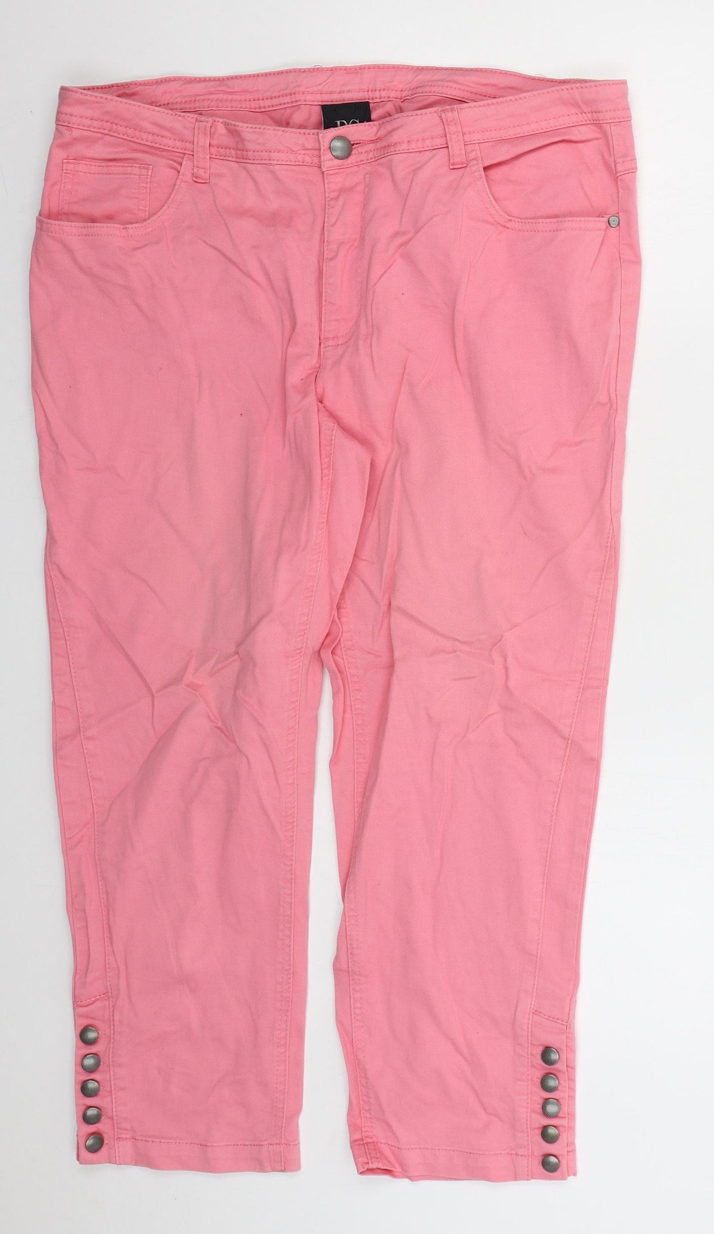 B.C. Best Connections Womens Pink  Cotton Cropped Jeans Size 20 L24 in Regular Button