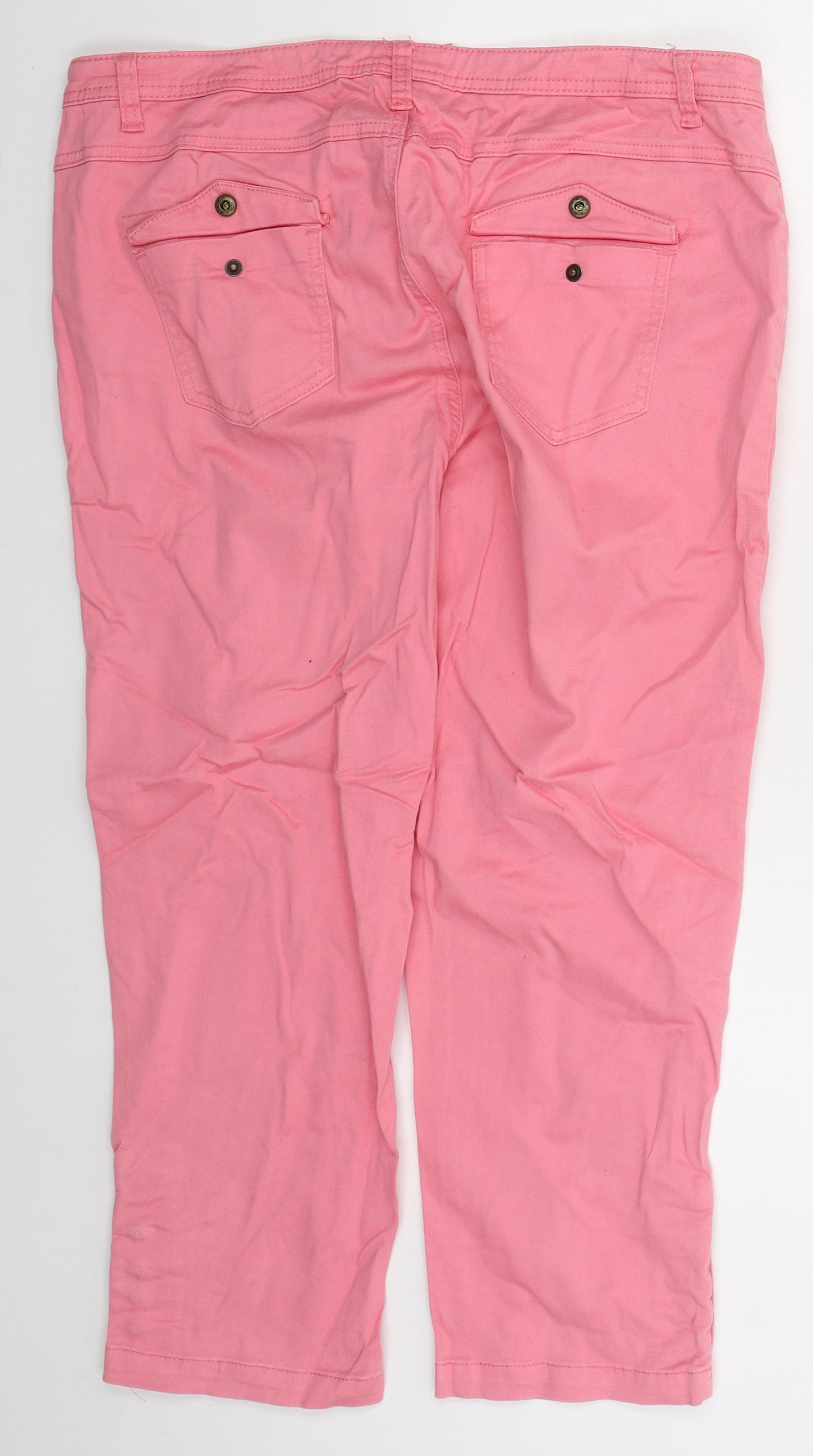 B.C. Best Connections Womens Pink  Cotton Cropped Jeans Size 20 L24 in Regular Button