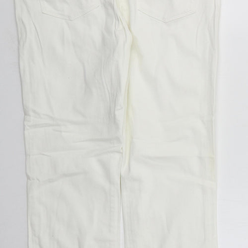 Levi's Womens White  Cotton Straight Jeans Size 34 in L29 in Regular Button
