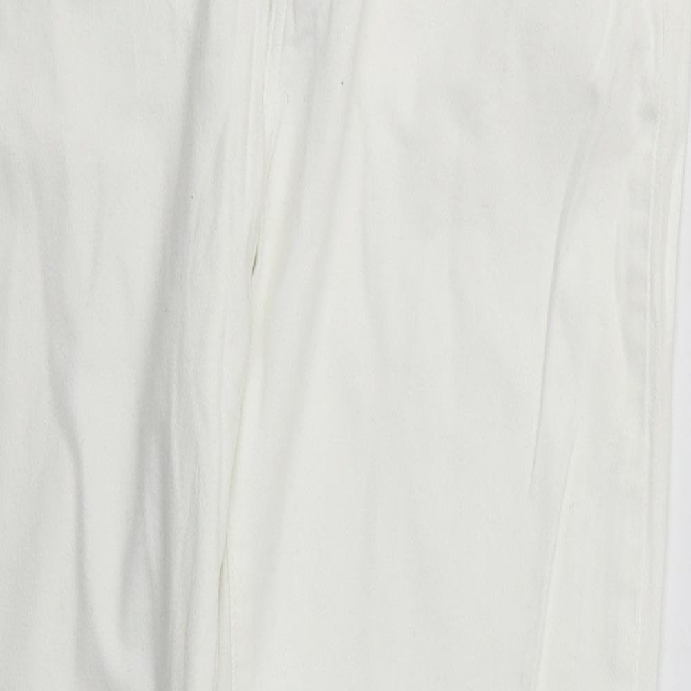 Levi's Womens White  Cotton Straight Jeans Size 34 in L29 in Regular Button