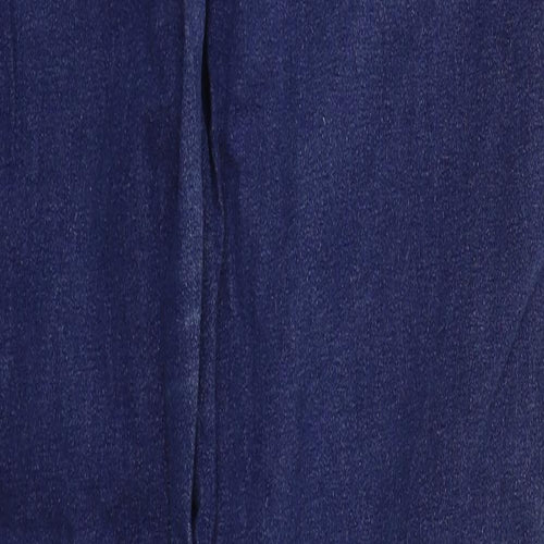 Marks and Spencer Womens Blue  Cotton Bootcut Jeans Size 16 L31 in Regular Button
