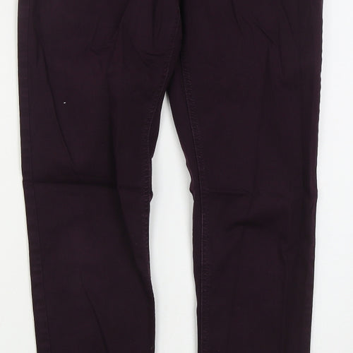 Marks and Spencer Womens Purple  Cotton Skinny Jeans Size 8 L29 in Regular Button