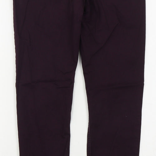 Marks and Spencer Womens Purple  Cotton Skinny Jeans Size 8 L29 in Regular Button