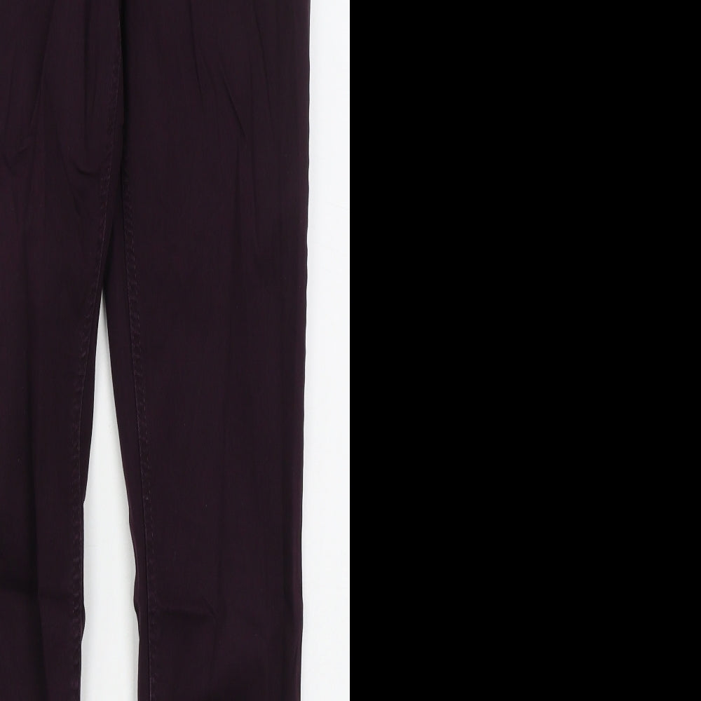 Marks and Spencer Womens Purple  Cotton Skinny Jeans Size 8 L29 in Regular Button