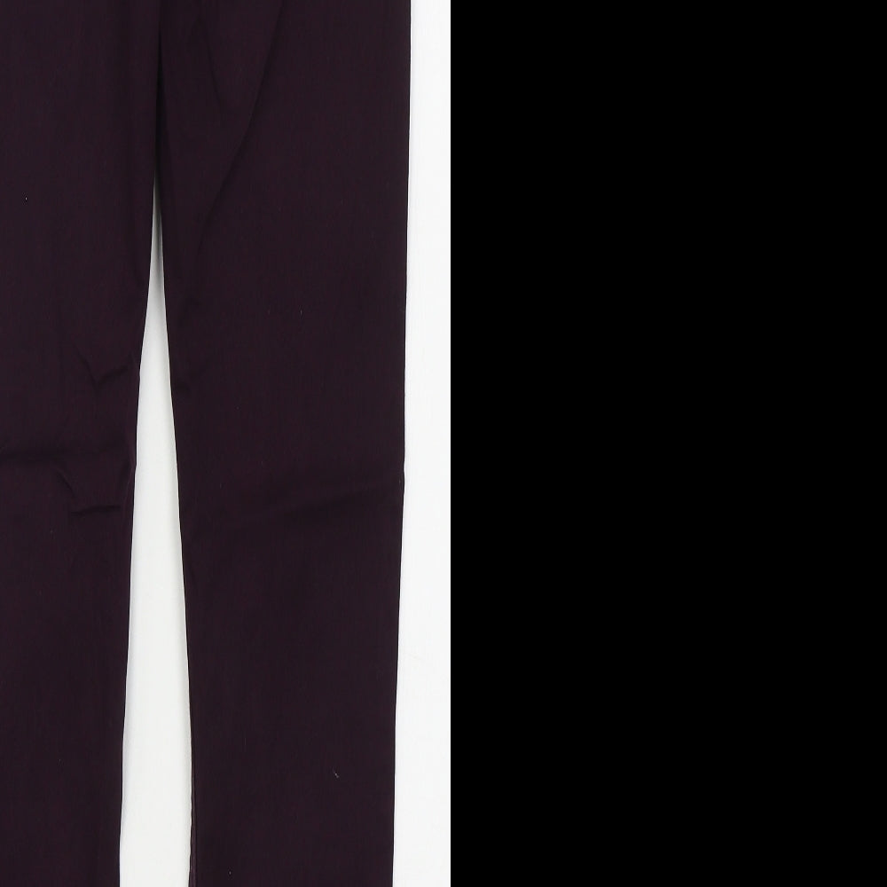 Marks and Spencer Womens Purple  Cotton Skinny Jeans Size 8 L29 in Regular Button