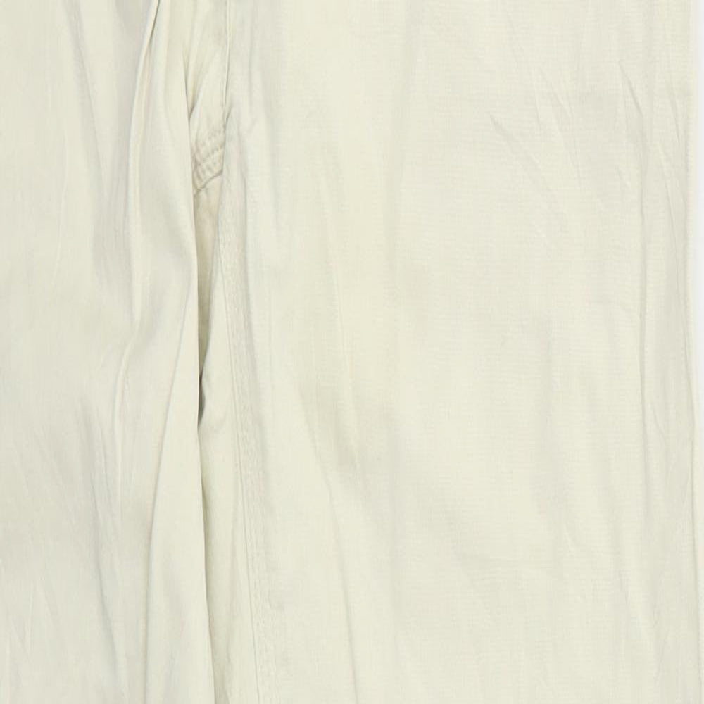 Per Una Womens Beige  Cotton Trousers  Size 8 L29 in Regular Hook & Eye