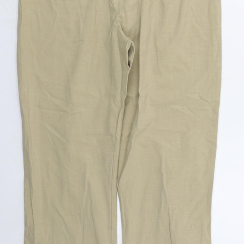 NEXT Womens Beige  Polyester Trousers  Size 14 L30 in Regular Button