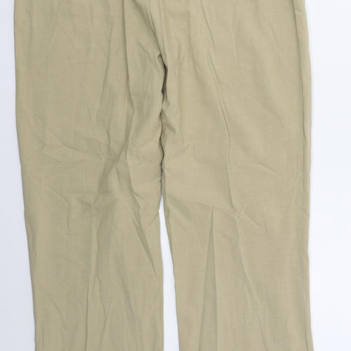 NEXT Womens Beige  Polyester Trousers  Size 14 L30 in Regular Button