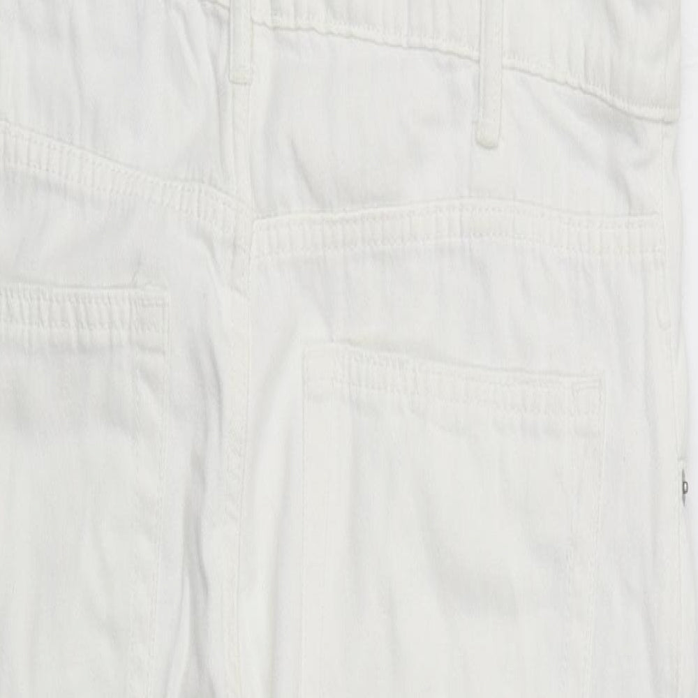 H&M Womens White  Cotton Dungaree One-Piece Size L L24 in Buckle