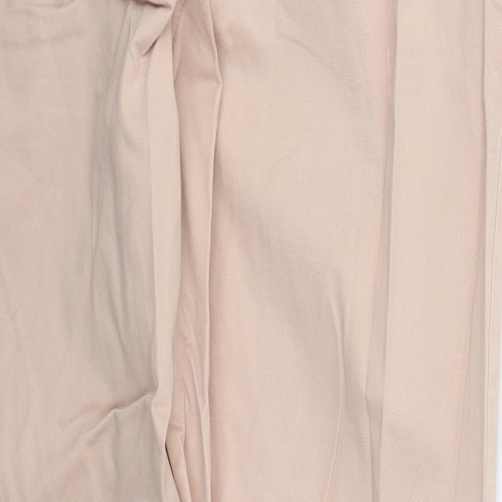 Debenhams Womens Pink  Cotton Trousers  Size 14 L29 in Regular Button