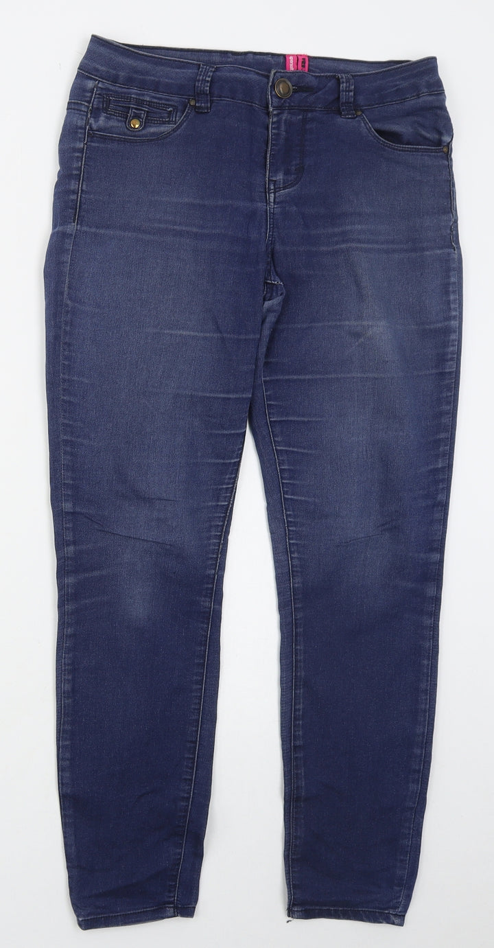 New Look Womens Blue Cotton Skinny Jeans Size 8 L26 in Regular Button