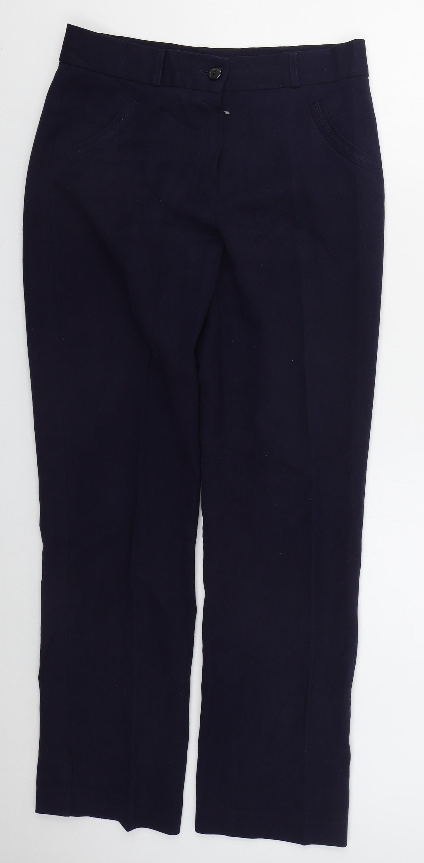 Gentilo Womens Blue  Polyester Trousers  Size 10 L29.5 in Regular Button