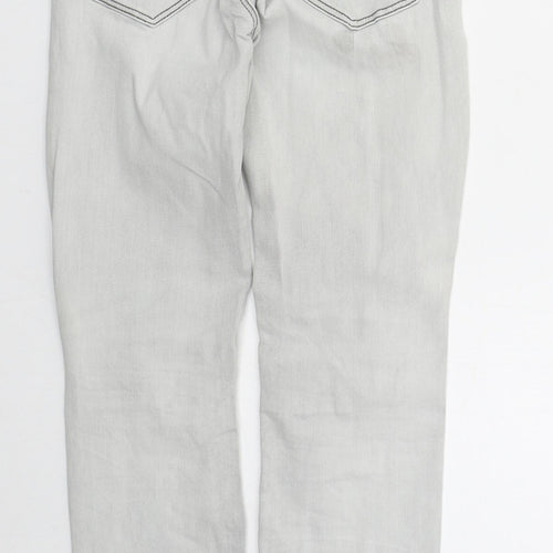 Stradivarius Womens Grey  Cotton Skinny Jeans Size 10 L27 in Regular Button