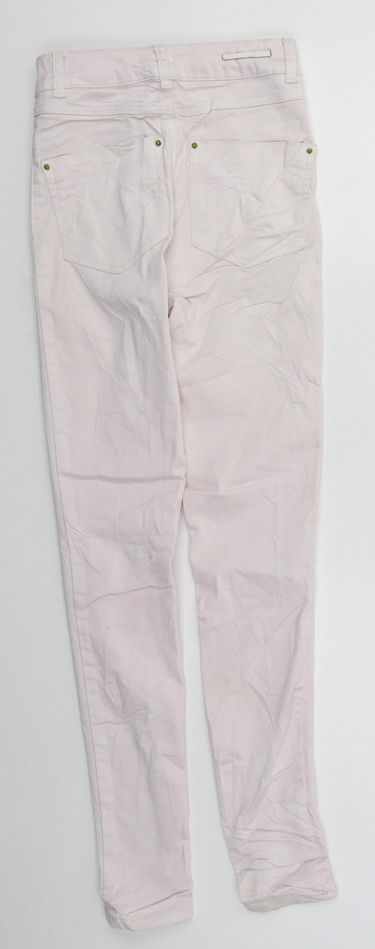 Mohito Womens Pink  Cotton Skinny Jeans Size 24 in L28 in Regular Button