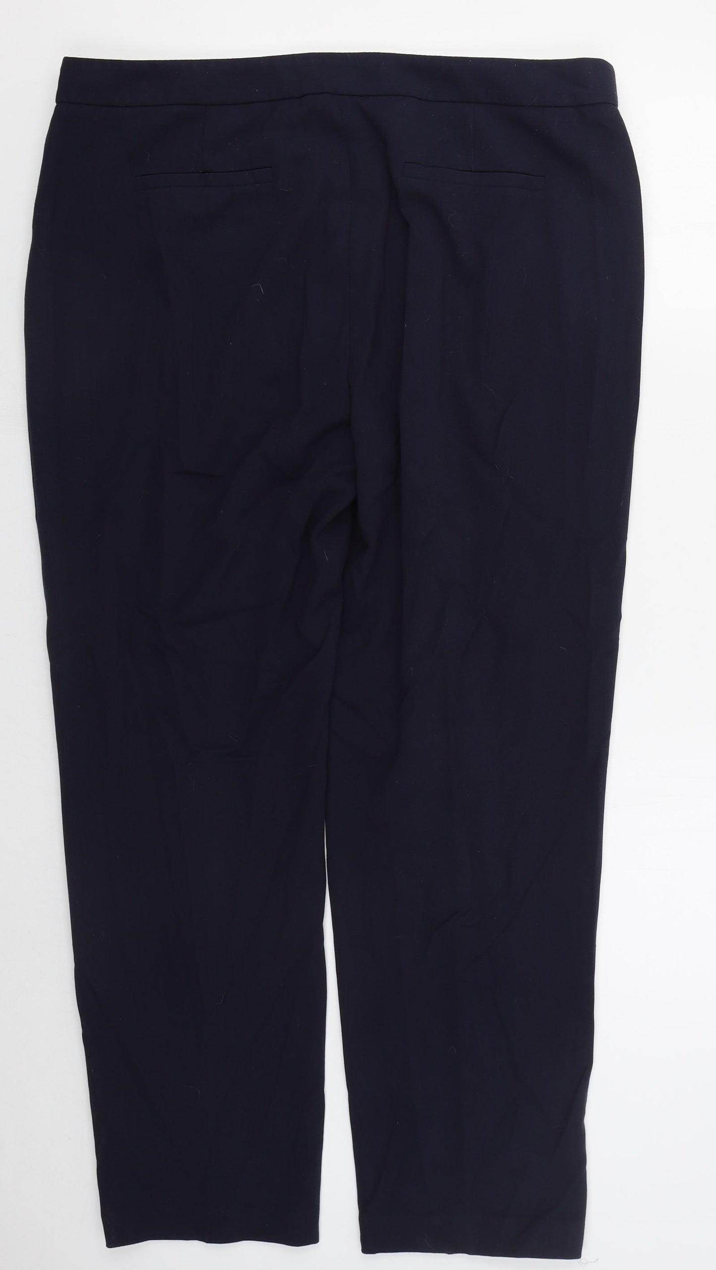 Marks and Spencer Womens Black  Polyester Trousers  Size 18 L30 in Regular Hook & Eye