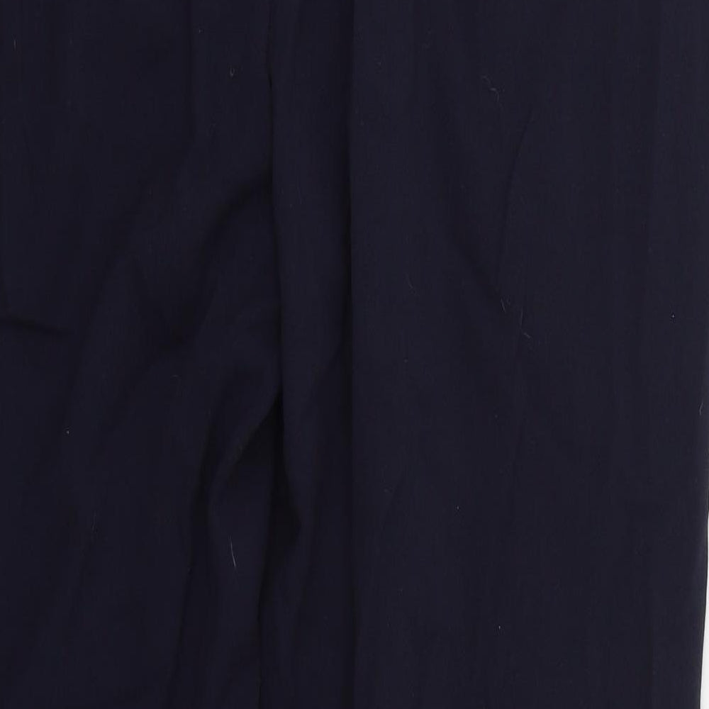 Marks and Spencer Womens Black  Polyester Trousers  Size 18 L30 in Regular Hook & Eye