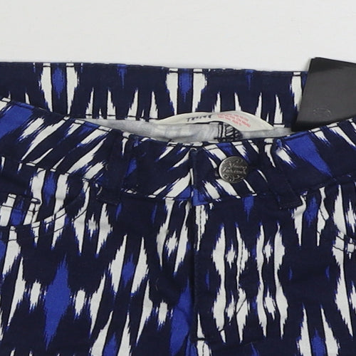 H&M Girls Blue Striped Cotton Hot Pants Shorts Size 11 Years  Regular Zip