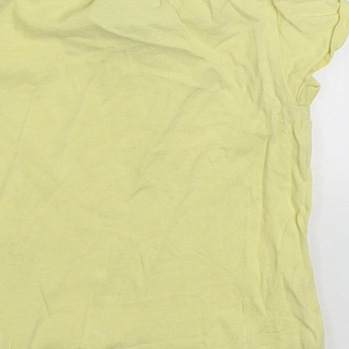 NEXT Girls Yellow  100% Cotton Basic T-Shirt Size 3-6 Months Round Neck Pullover