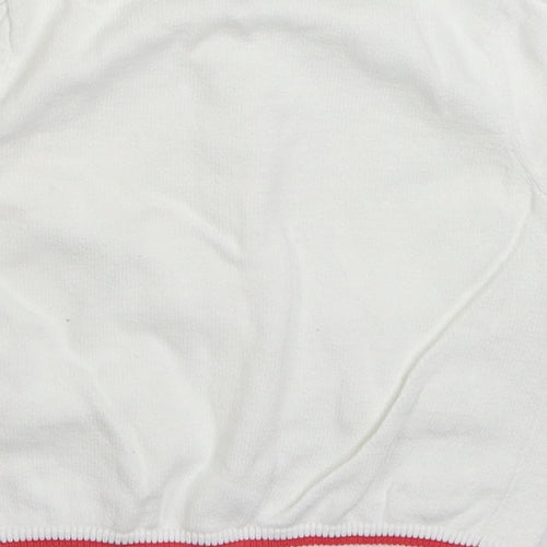 Mothercare Girls White  100% Cotton Cardigan Jumper Size 9-12 Months  Button