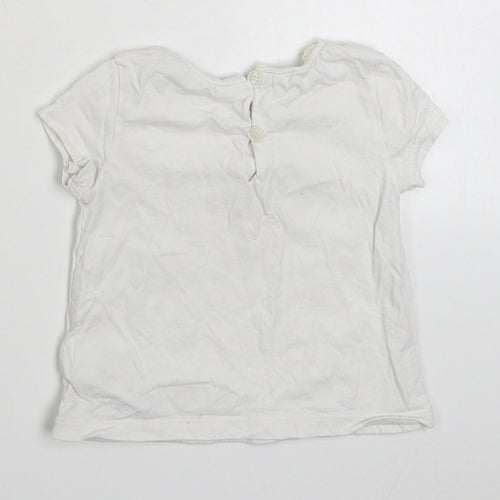 NEXT  White  100% Cotton Basic T-Shirt Size 6-9 Months Round Neck Pullover