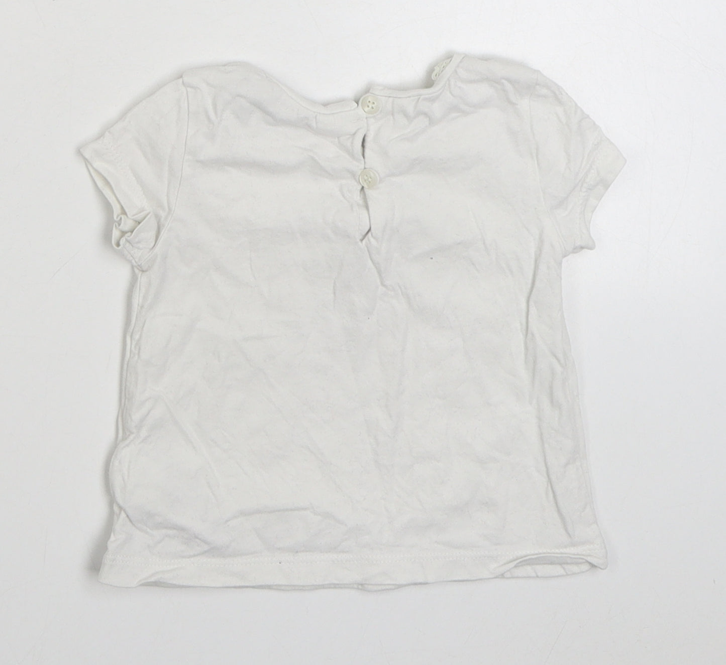 NEXT  White  100% Cotton Basic T-Shirt Size 6-9 Months Round Neck Pullover