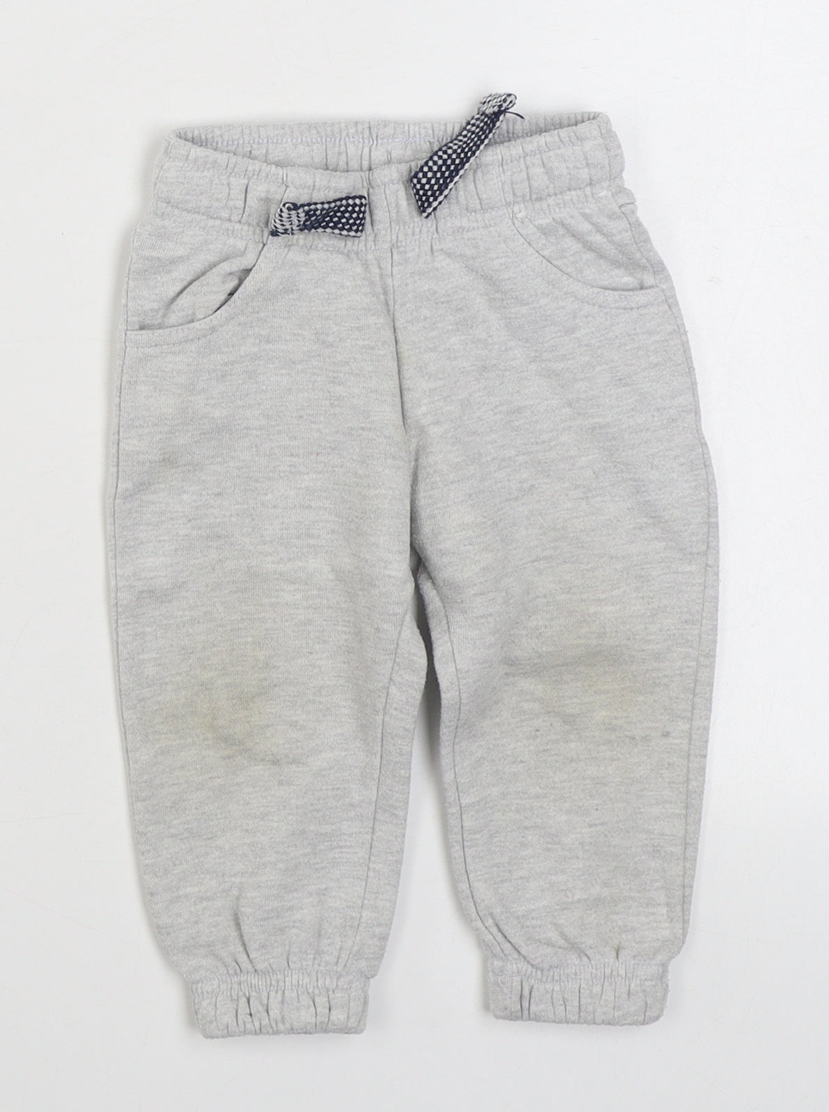 F&F Boys Grey  Cotton Jogger Trousers Size 9-12 Months  Tie
