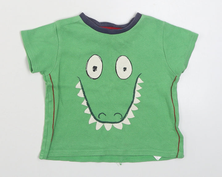Ladybird Boys Green  100% Cotton Basic T-Shirt Size 12-18 Months Round Neck Pullover