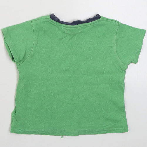 Ladybird Boys Green  100% Cotton Basic T-Shirt Size 12-18 Months Round Neck Pullover