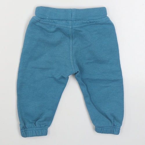 F&F Boys Blue  Cotton Jogger Trousers Size 9-12 Months  Tie