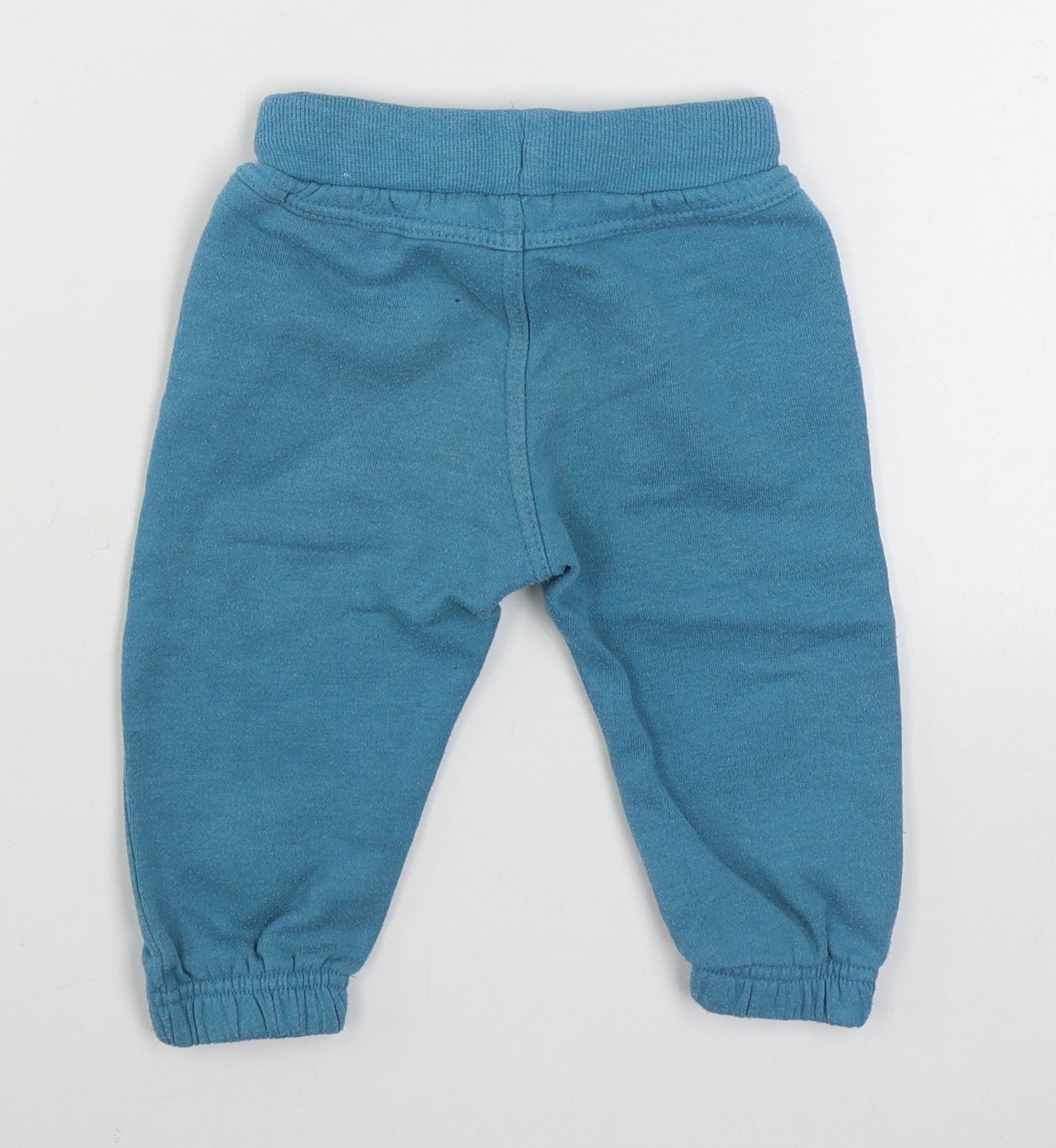 F&F Boys Blue  Cotton Jogger Trousers Size 9-12 Months  Tie