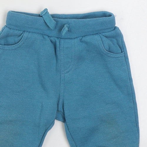 F&F Boys Blue  Cotton Jogger Trousers Size 9-12 Months  Tie