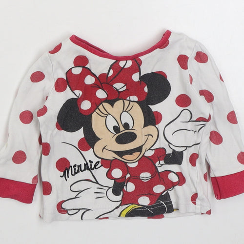 Mini Vlub Girls Multicoloured Polka Dot 100% Cotton Basic T-Shirt Size 6-9 Months Round Neck Pullover - Disney
