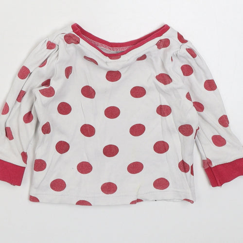Mini Vlub Girls Multicoloured Polka Dot 100% Cotton Basic T-Shirt Size 6-9 Months Round Neck Pullover - Disney