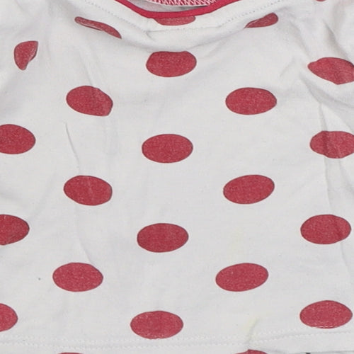 Mini Vlub Girls Multicoloured Polka Dot 100% Cotton Basic T-Shirt Size 6-9 Months Round Neck Pullover - Disney