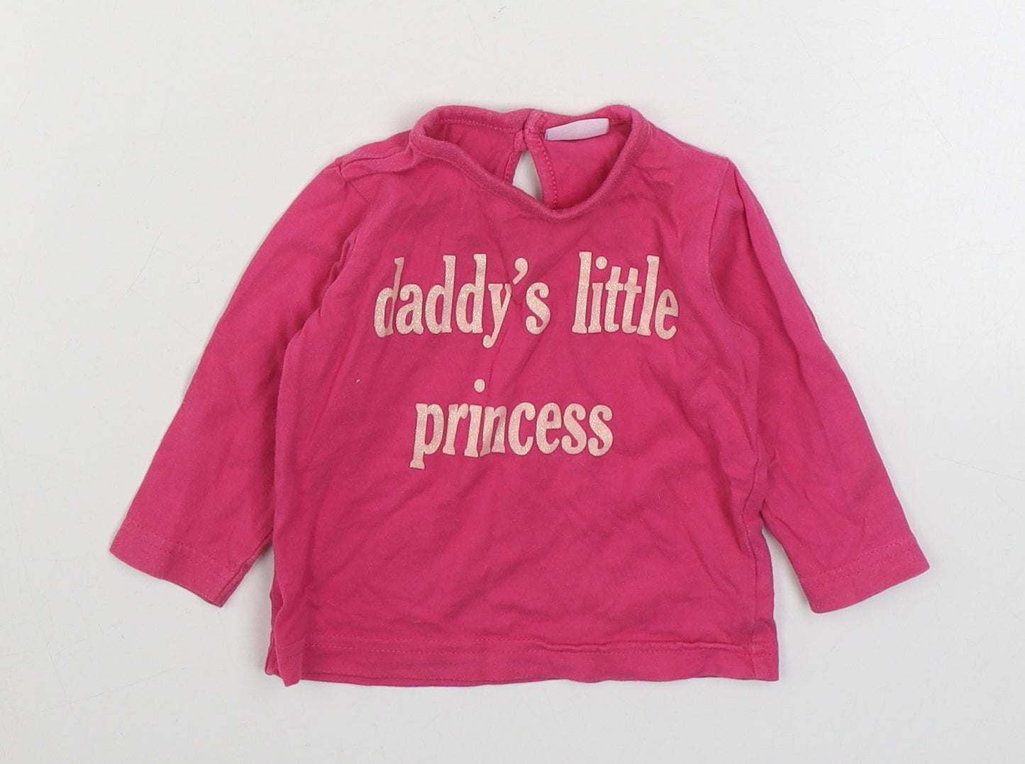 Cherokee Girls Pink  100% Cotton Basic T-Shirt Size 3-6 Months Round Neck Pullover